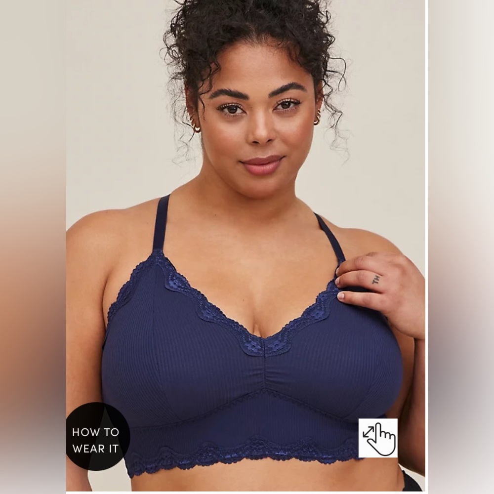 TORRID LIGHTLY LINED RIB RACERBACK BRALETTE SIZE 1